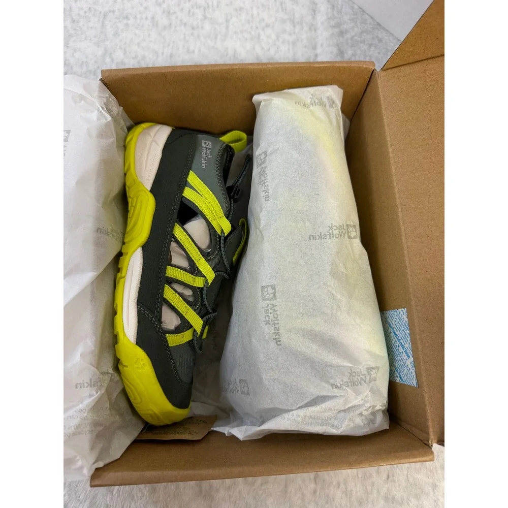 Jack Wolfskin Villi Sandal Kids Sz 3.5 Slate Green Hiking Shoes 4056881-4136-350